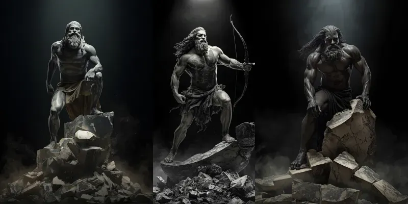 Colossal Ancient Sculptures generated by undefined