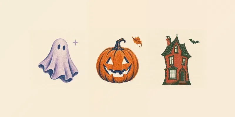 Retro Riso Halloween Prints