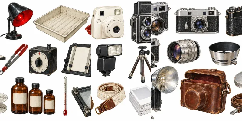 Vintage Camera Clipart Art