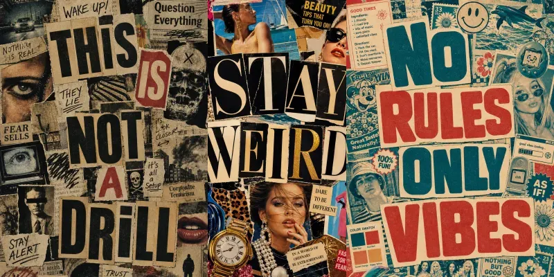 Vintage Magazine Ransom Posters generated by undefined