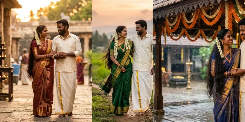 South Indian Traditional Romantic Couples generated by undefined