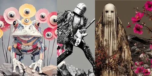 Ethereal Pink Stone Melancholy Art generated by midjourney