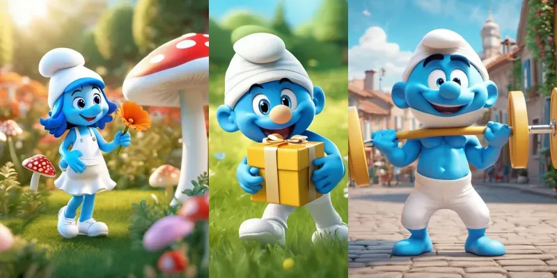 Smurf Village 3D Illustrations generated by undefined