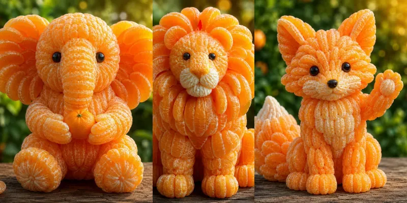 Citrus Animal Sculptures Ai generated by undefined