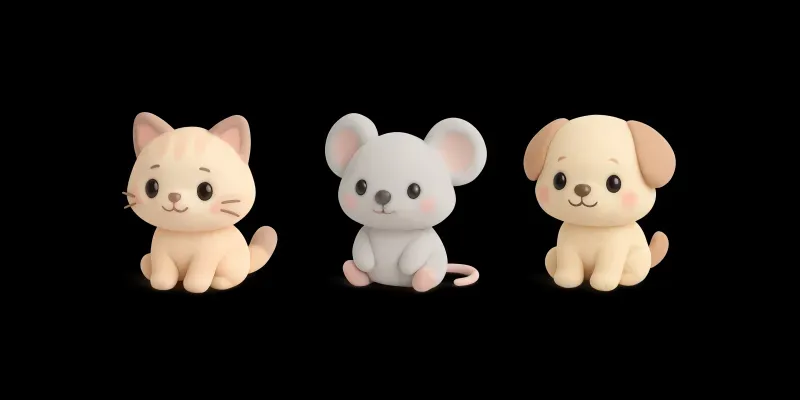 Adorable 3D Cartoon Animals generated by undefined