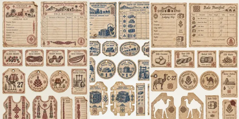 Silk Road Caravan Ephemera Sheets