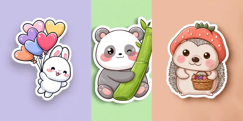 Kawaii Baby Animals Sticker Pack Creators generated by undefined