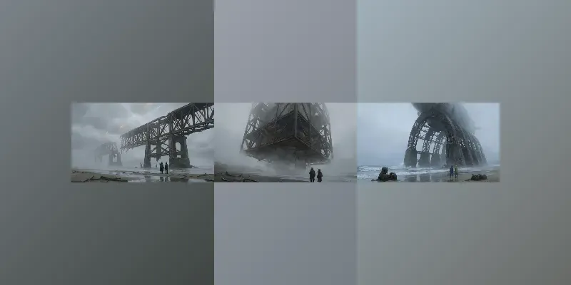 Brutalist Foggy Scifi Concept Art generated by undefined