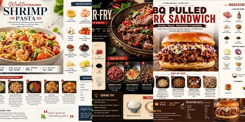 Modern Recipe Card Creators generated by undefined