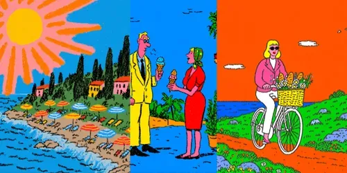 Retro Riviera Italian Pop Art generated by midjourney