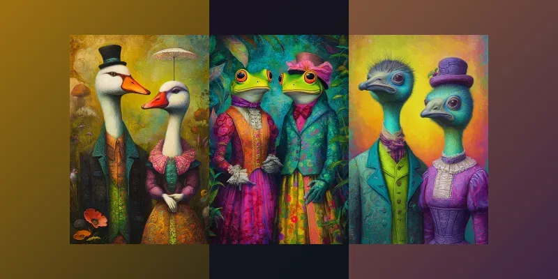 Surreal Fashion Animal Portraits generated by undefined
