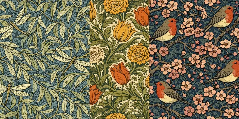 Victorian Botanical Seamless Patterns generated by undefined