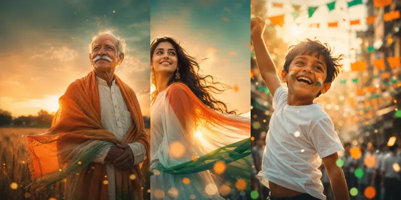 Independence Day Patriotic Portraits generated by undefined