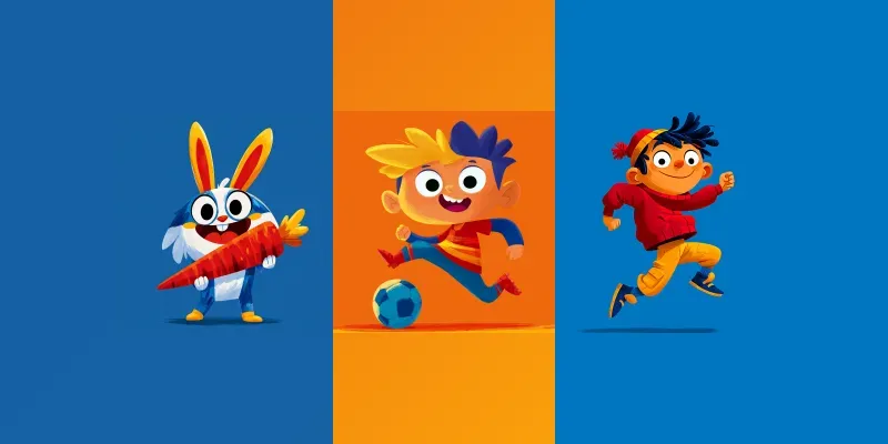 Cartoon Characters Animals And Children generated by undefined