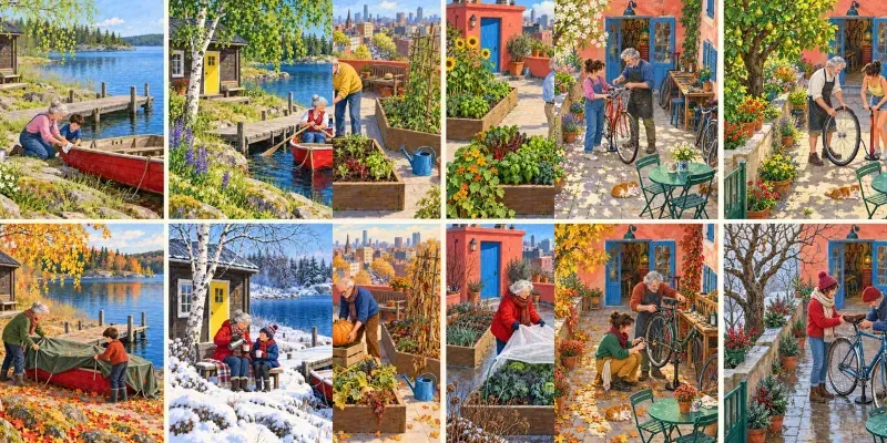 Colorful Seasonal Story Art Prints