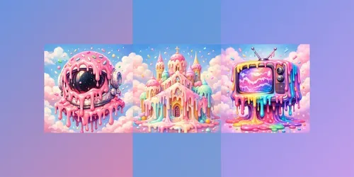 Dripping Surreal Dessert Worlds generated by chatgpt-image