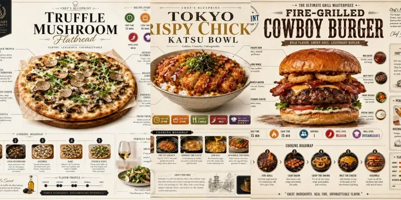 Luxury Chef Recipe Blueprint Posters generated by undefined