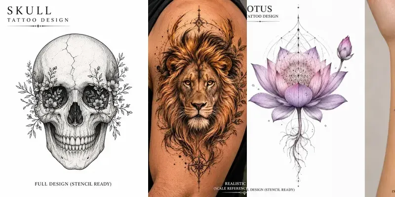 Fine Line Blackwork Tattoo Designs generated by undefined