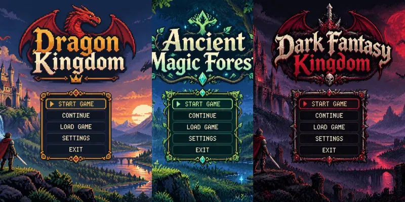 8bit RPG Main Menu UI Generator generated by undefined