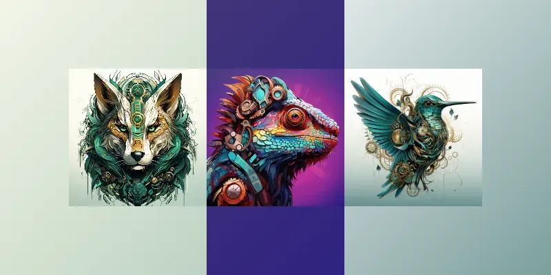 Steampunk Robotic Animal Vector Series generated by undefined