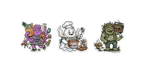 Uglycute Blob Creature Tshirt Designs generated by gemini-image