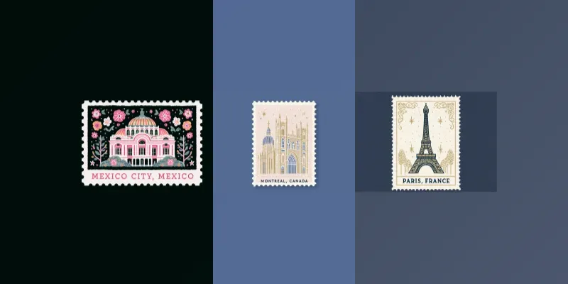 World Landmark Stamp Generator generated by undefined