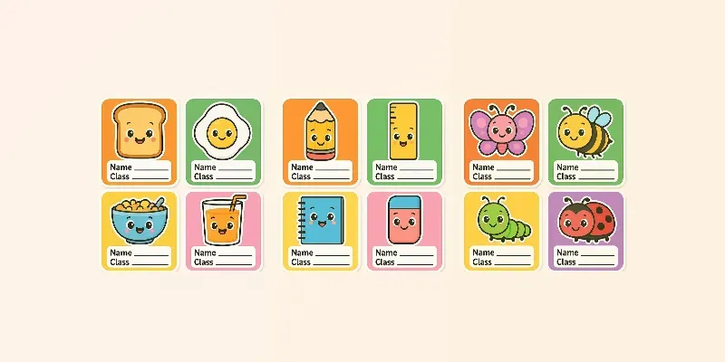 Cute Cartoon School Label Packs generated by undefined