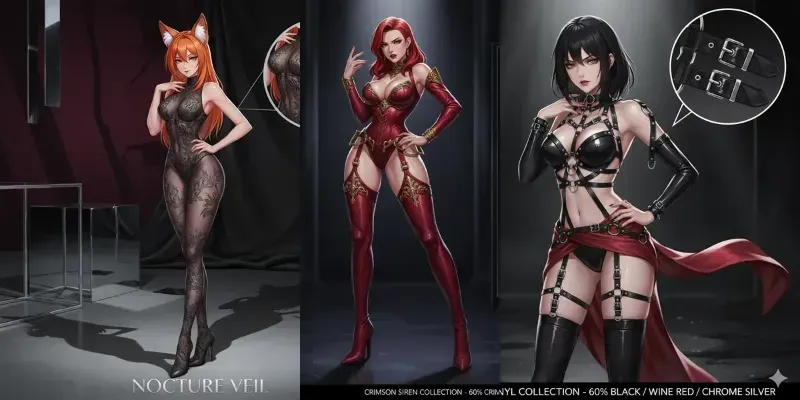 Seductive Anime Lingerie Layouts generated by undefined
