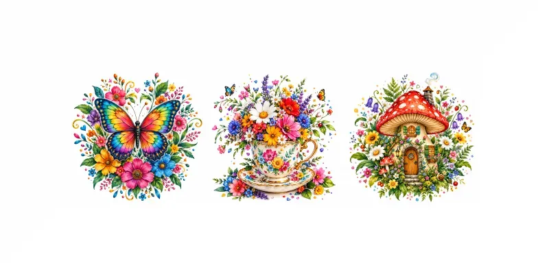 Whimsical Color Burst Clipart