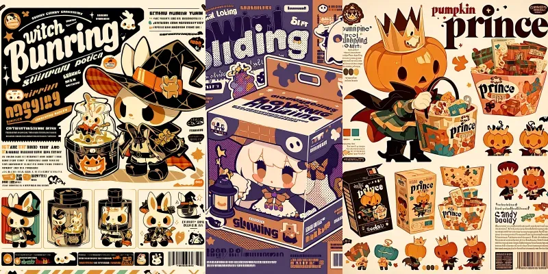 Halloween Blind Box Character Posters generated by undefined