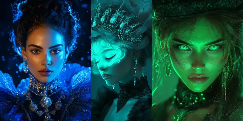 Neon Renaissance Portraits