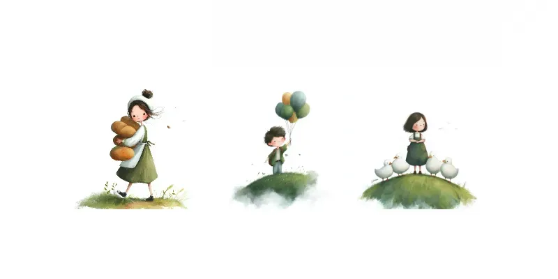 Delicate Watercolor Story Prints generated by undefined