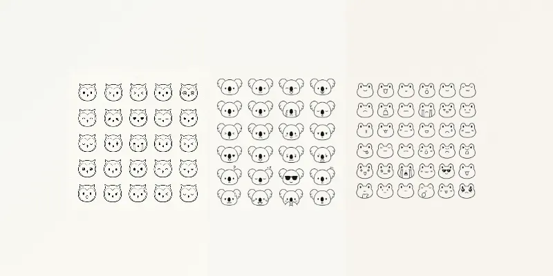 Minimal Kawaii Face Icon Collections generated by undefined