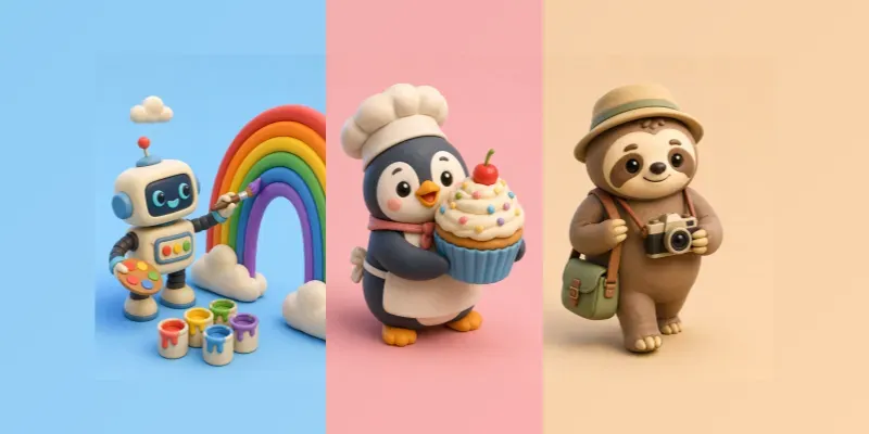 3D Clay Characters generated by undefined