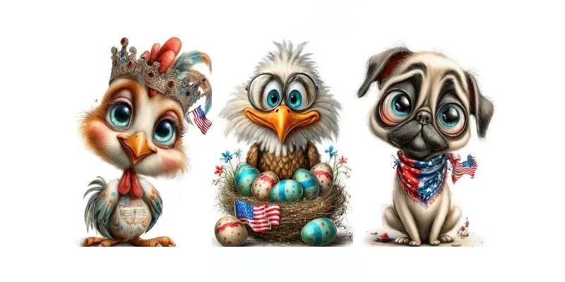 Patriotic Cute Characters generated by undefined
