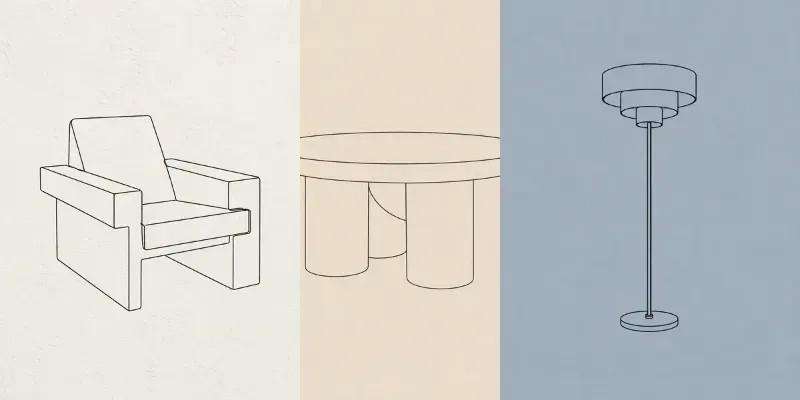 Minimalist Line Art Brutalist Furniture generated by undefined