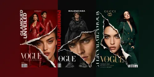 Cinematic Vogue Magazine Torn Covers generated by chatgpt-image