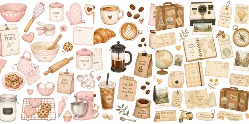 Aesthetic Digital Planner Sticker Sheets generated by chatgpt-image