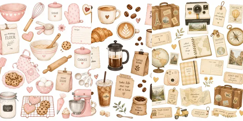 Aesthetic Digital Planner Sticker Sheets generated by undefined