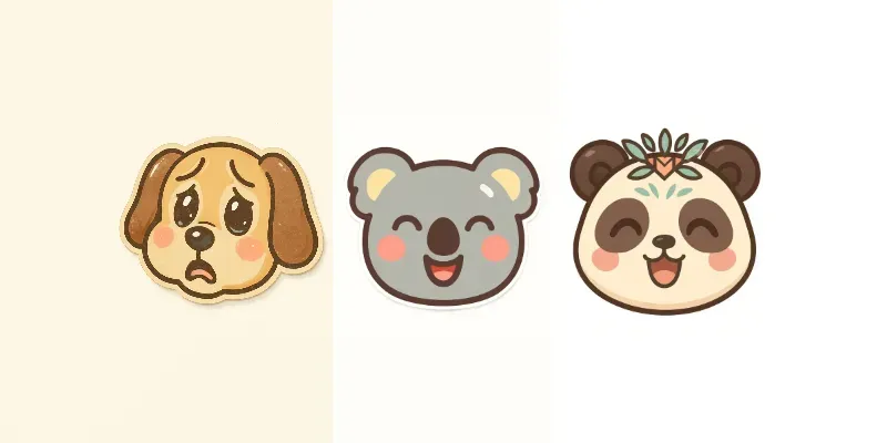 Cute Animal Emoji Sticker Designs generated by undefined