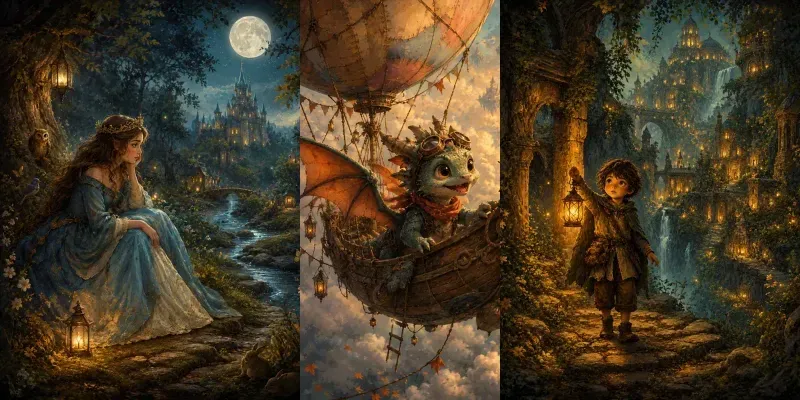 Whimsical Painted Storybook Illustrations generated by undefined