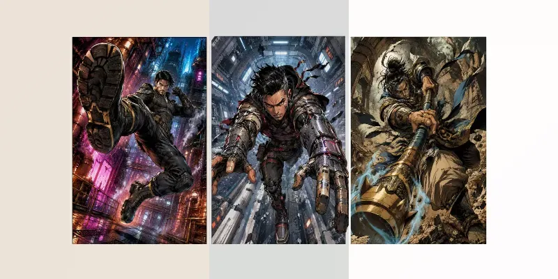Dynamic Foreshortened Comic Covers generated by undefined