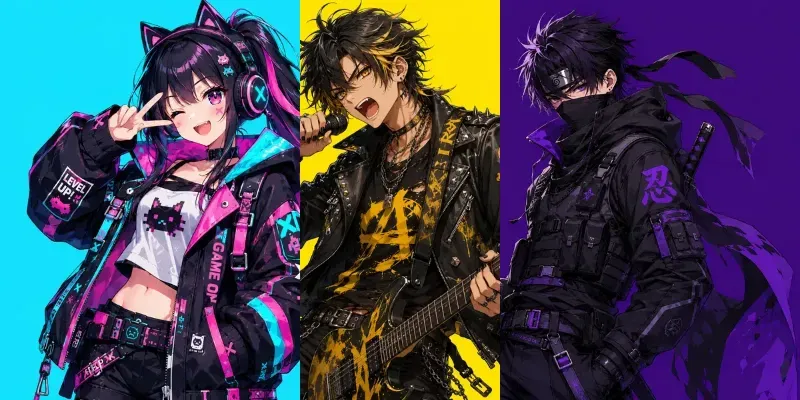 Premium Anime Character Illustrations generated by undefined