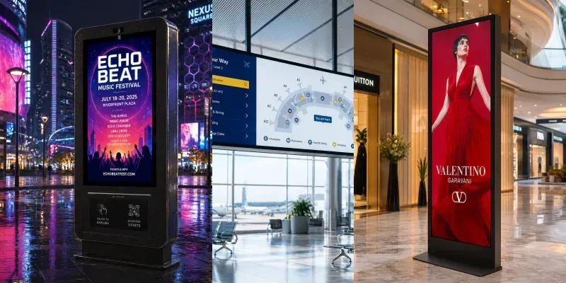 Premium 3D Digital Signage Mockups generated by undefined
