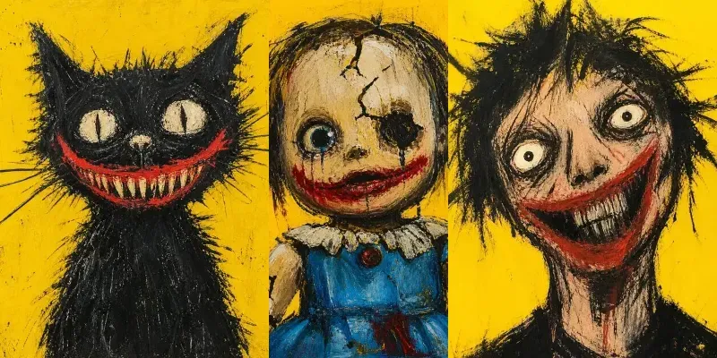 Dark Naive Monster Expression Art generated by undefined