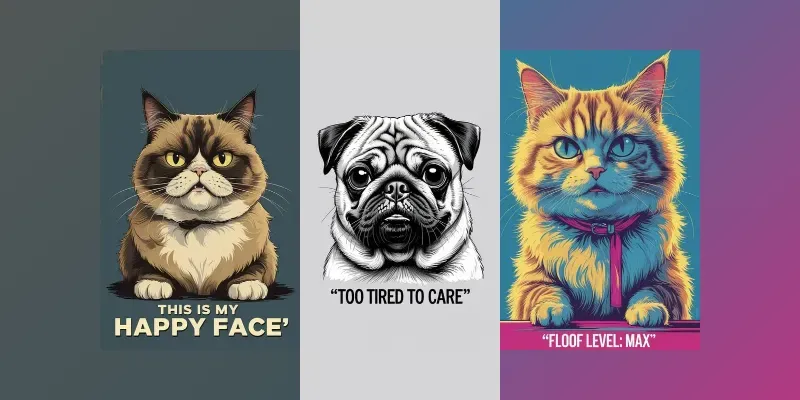 Wacky Pet Meme Tshirt Designs generated by undefined
