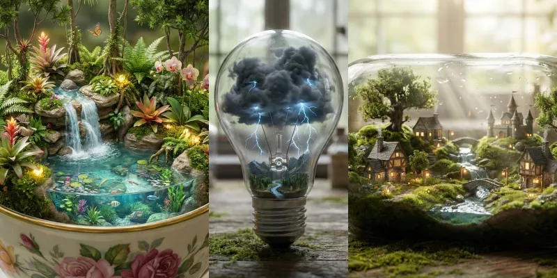 Surreal Miniature Worlds generated by undefined