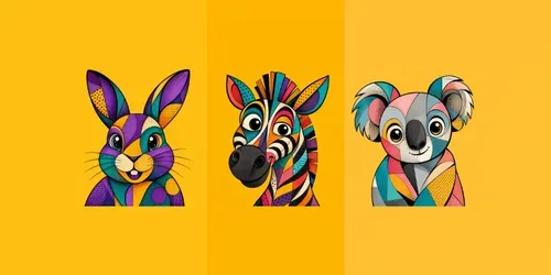 Abstract Popart Animal Portraits generated by chatgpt-image