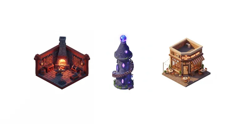 Isometric 3D Building Environment Art generated by undefined