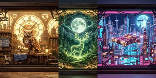 Ethereal 3D Papercut Lightbox Dioramas generated by gemini-image